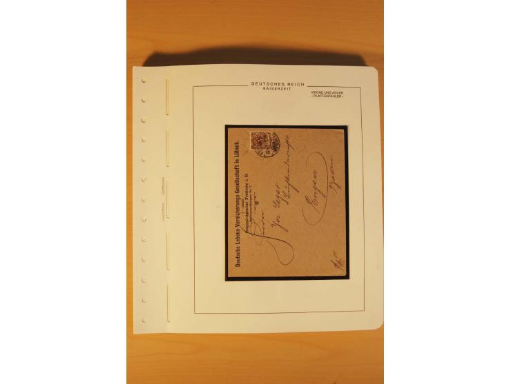 1889/1900 Krone/Adler: Große Forschungs- und Spezialsammlung der Plattenfehler und Fehler nach "Collegium Philatelicum", saub