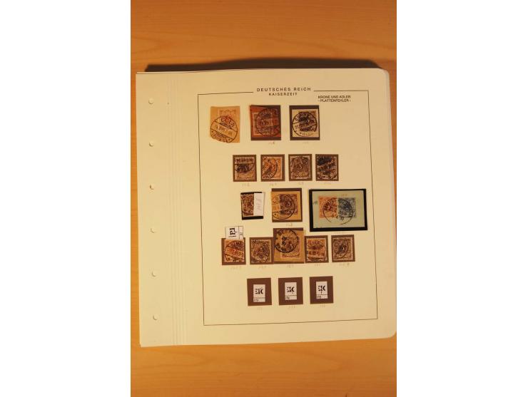 1889/1900 Krone/Adler: Große Forschungs- und Spezialsammlung der Plattenfehler und Fehler nach "Collegium Philatelicum", saub