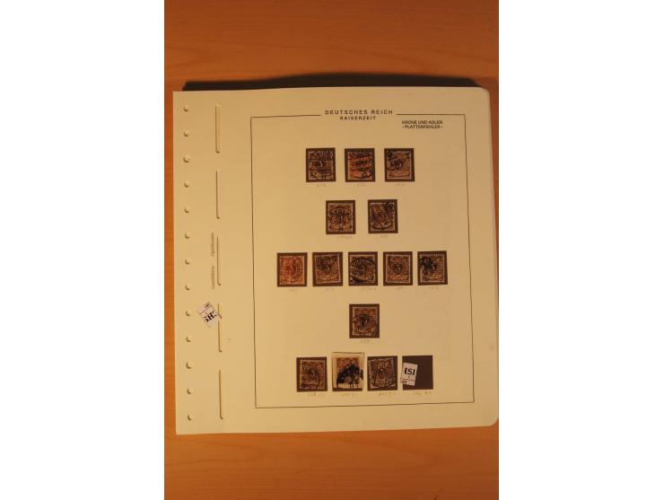 1889/1900 Krone/Adler: Große Forschungs- und Spezialsammlung der Plattenfehler und Fehler nach "Collegium Philatelicum", saub