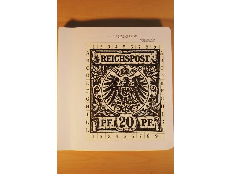1889/1900 Krone/Adler: Große Forschungs- und Spezialsammlung der Plattenfehler und Fehler nach "Collegium Philatelicum", saub