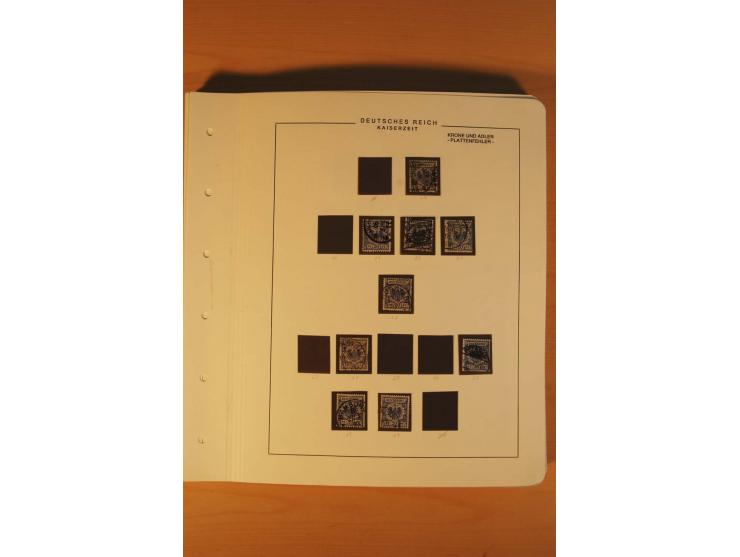 1889/1900 Krone/Adler: Große Forschungs- und Spezialsammlung der Plattenfehler und Fehler nach "Collegium Philatelicum", saub
