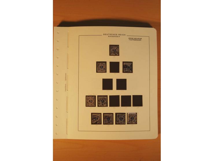 1889/1900 Krone/Adler: Große Forschungs- und Spezialsammlung der Plattenfehler und Fehler nach "Collegium Philatelicum", saub
