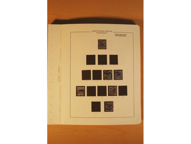1889/1900 Krone/Adler: Große Forschungs- und Spezialsammlung der Plattenfehler und Fehler nach "Collegium Philatelicum", saub