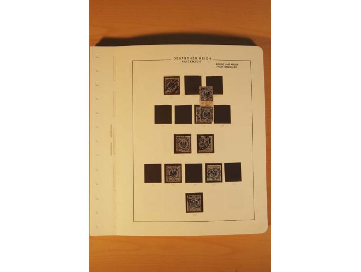 1889/1900 Krone/Adler: Große Forschungs- und Spezialsammlung der Plattenfehler und Fehler nach "Collegium Philatelicum", saub