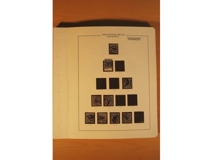 1889/1900 Krone/Adler: Große Forschungs- und Spezialsammlung der Plattenfehler und Fehler nach "Collegium Philatelicum", saub