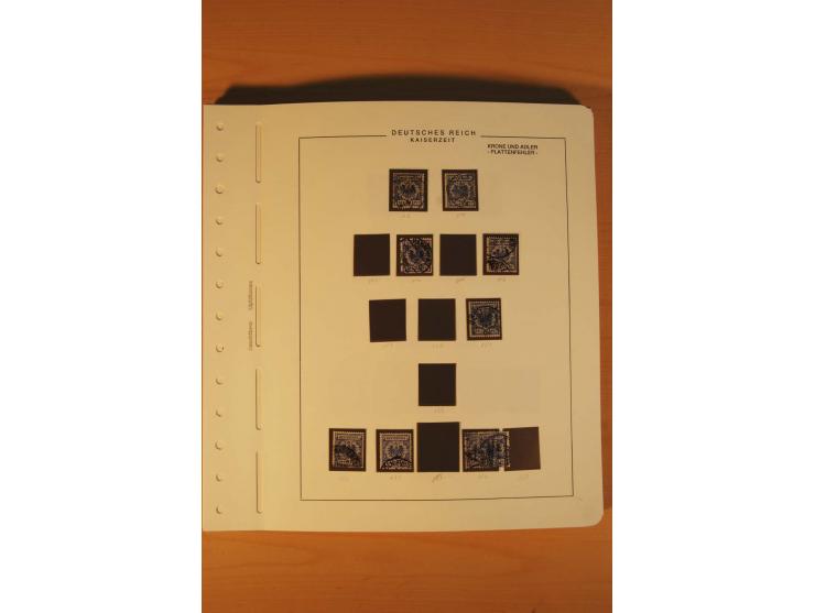1889/1900 Krone/Adler: Große Forschungs- und Spezialsammlung der Plattenfehler und Fehler nach "Collegium Philatelicum", saub