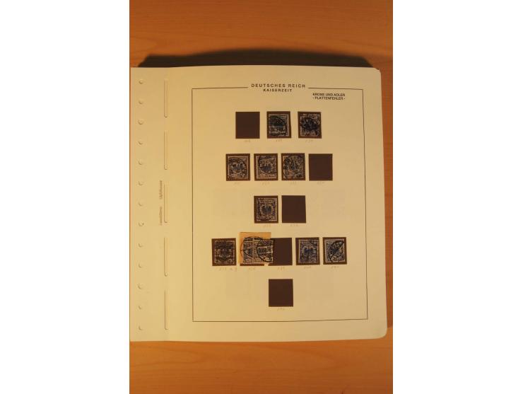 1889/1900 Krone/Adler: Große Forschungs- und Spezialsammlung der Plattenfehler und Fehler nach "Collegium Philatelicum", saub