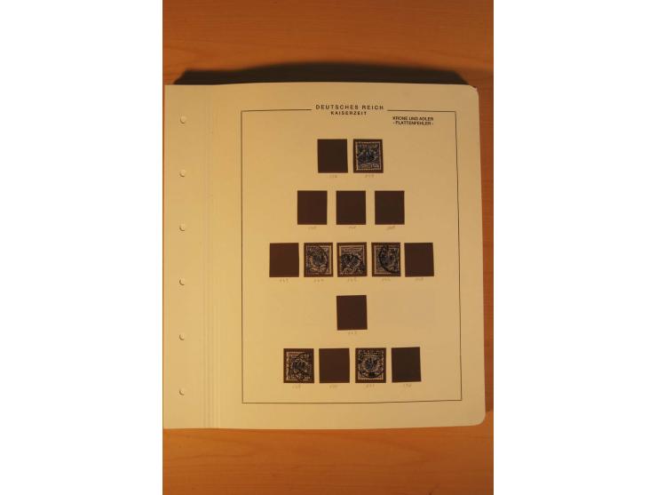 1889/1900 Krone/Adler: Große Forschungs- und Spezialsammlung der Plattenfehler und Fehler nach "Collegium Philatelicum", saub