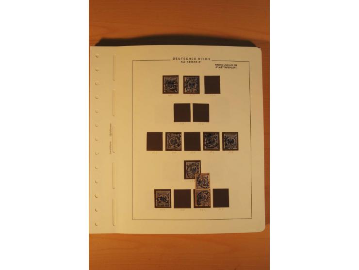 1889/1900 Krone/Adler: Große Forschungs- und Spezialsammlung der Plattenfehler und Fehler nach "Collegium Philatelicum", saub