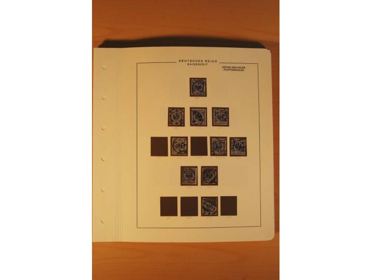 1889/1900 Krone/Adler: Große Forschungs- und Spezialsammlung der Plattenfehler und Fehler nach "Collegium Philatelicum", saub