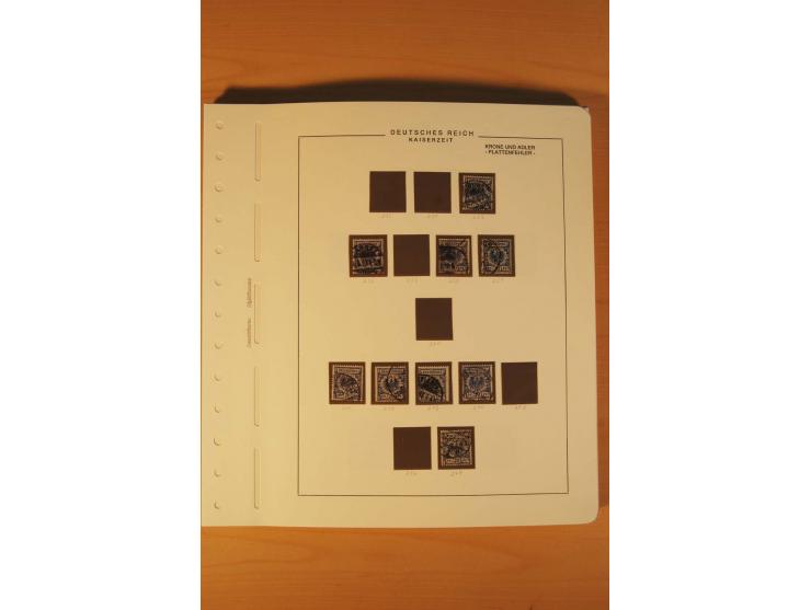 1889/1900 Krone/Adler: Große Forschungs- und Spezialsammlung der Plattenfehler und Fehler nach "Collegium Philatelicum", saub