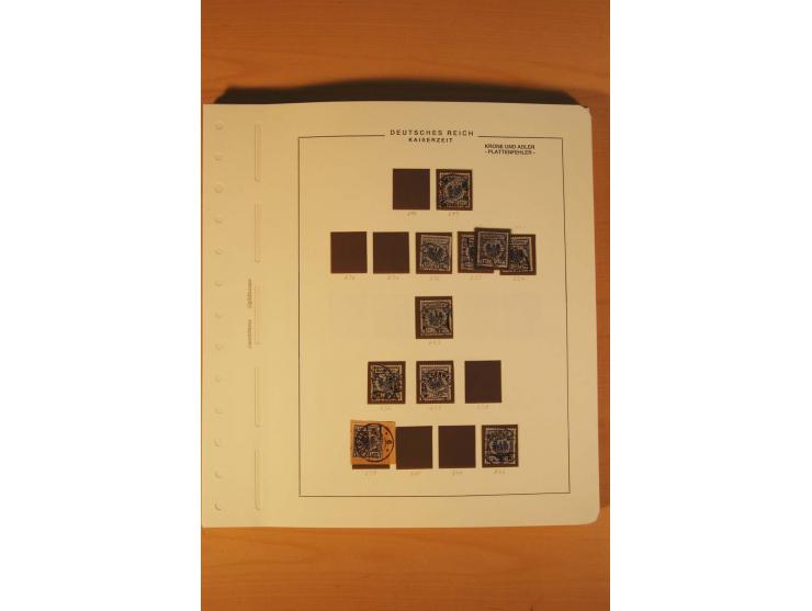 1889/1900 Krone/Adler: Große Forschungs- und Spezialsammlung der Plattenfehler und Fehler nach "Collegium Philatelicum", saub