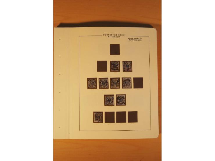 1889/1900 Krone/Adler: Große Forschungs- und Spezialsammlung der Plattenfehler und Fehler nach "Collegium Philatelicum", saub