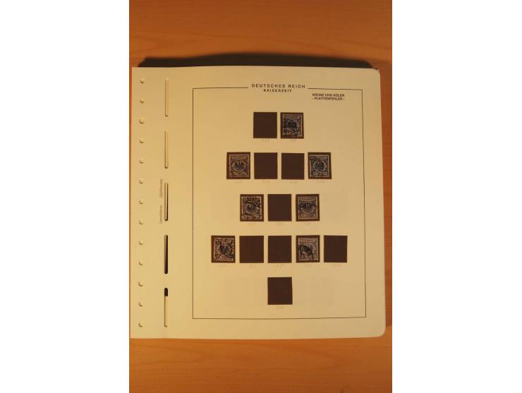 1889/1900 Krone/Adler: Große Forschungs- und Spezialsammlung der Plattenfehler und Fehler nach "Collegium Philatelicum", saub