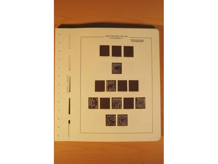 1889/1900 Krone/Adler: Große Forschungs- und Spezialsammlung der Plattenfehler und Fehler nach "Collegium Philatelicum", saub