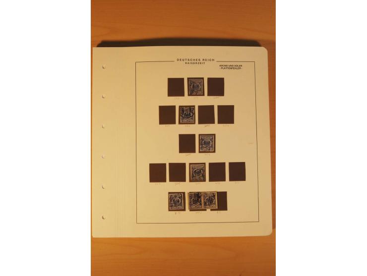 1889/1900 Krone/Adler: Große Forschungs- und Spezialsammlung der Plattenfehler und Fehler nach "Collegium Philatelicum", saub