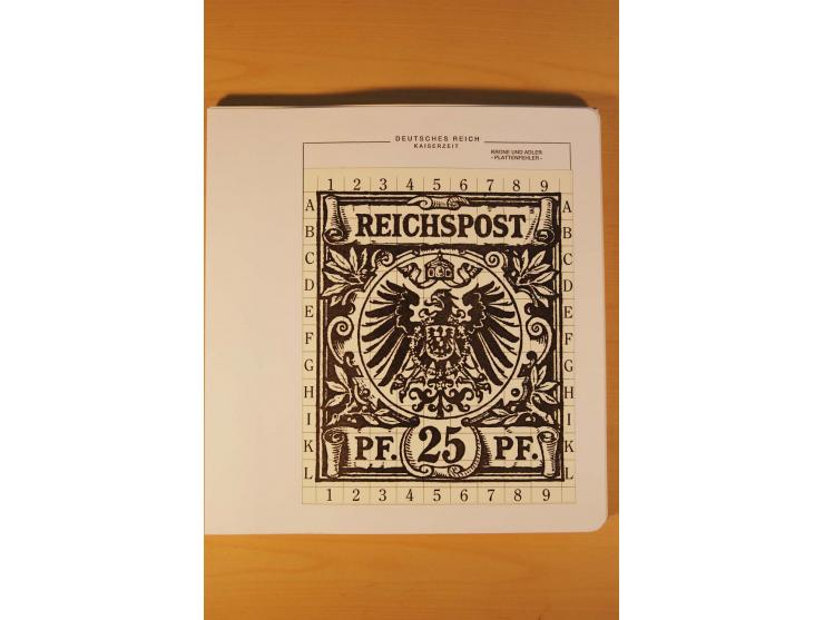 1889/1900 Krone/Adler: Große Forschungs- und Spezialsammlung der Plattenfehler und Fehler nach "Collegium Philatelicum", saub