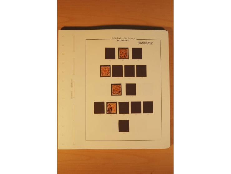 1889/1900 Krone/Adler: Große Forschungs- und Spezialsammlung der Plattenfehler und Fehler nach "Collegium Philatelicum", saub