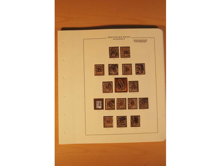 1889/1900 Krone/Adler: Große Forschungs- und Spezialsammlung der Plattenfehler und Fehler nach "Collegium Philatelicum", saub