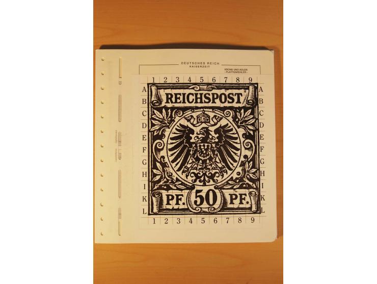 1889/1900 Krone/Adler: Große Forschungs- und Spezialsammlung der Plattenfehler und Fehler nach "Collegium Philatelicum", saub