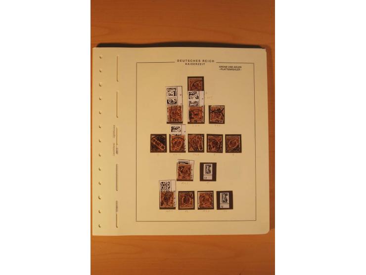 1889/1900 Krone/Adler: Große Forschungs- und Spezialsammlung der Plattenfehler und Fehler nach "Collegium Philatelicum", saub