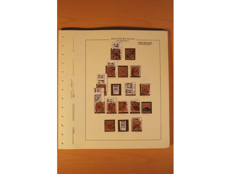 1889/1900 Krone/Adler: Große Forschungs- und Spezialsammlung der Plattenfehler und Fehler nach "Collegium Philatelicum", saub