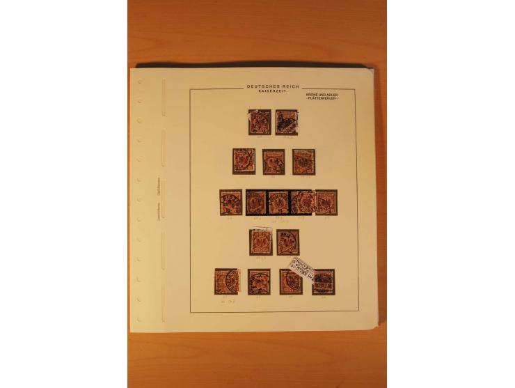 1889/1900 Krone/Adler: Große Forschungs- und Spezialsammlung der Plattenfehler und Fehler nach "Collegium Philatelicum", saub