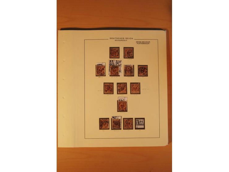 1889/1900 Krone/Adler: Große Forschungs- und Spezialsammlung der Plattenfehler und Fehler nach "Collegium Philatelicum", saub