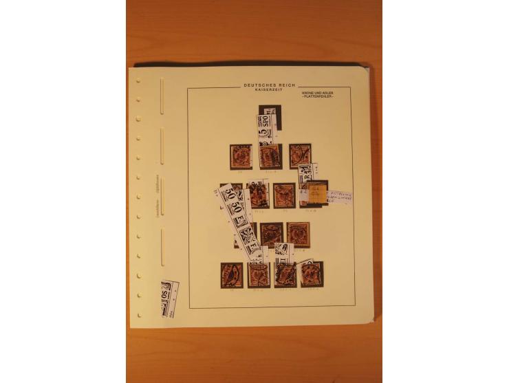 1889/1900 Krone/Adler: Große Forschungs- und Spezialsammlung der Plattenfehler und Fehler nach "Collegium Philatelicum", saub