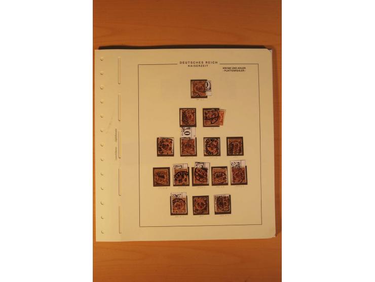 1889/1900 Krone/Adler: Große Forschungs- und Spezialsammlung der Plattenfehler und Fehler nach "Collegium Philatelicum", saub