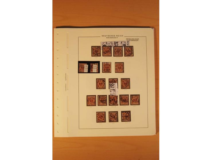 1889/1900 Krone/Adler: Große Forschungs- und Spezialsammlung der Plattenfehler und Fehler nach "Collegium Philatelicum", saub
