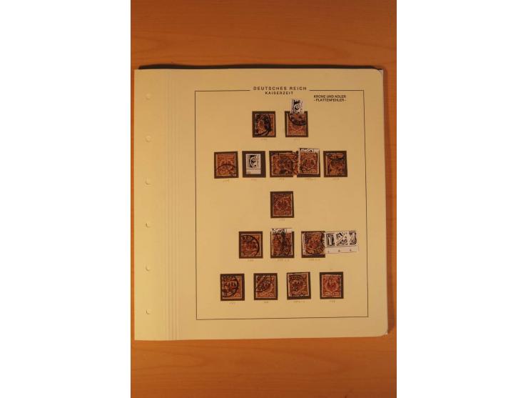 1889/1900 Krone/Adler: Große Forschungs- und Spezialsammlung der Plattenfehler und Fehler nach "Collegium Philatelicum", saub