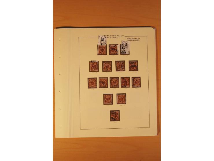 1889/1900 Krone/Adler: Große Forschungs- und Spezialsammlung der Plattenfehler und Fehler nach "Collegium Philatelicum", saub