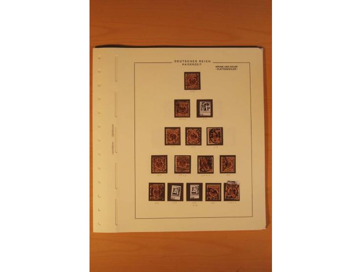 1889/1900 Krone/Adler: Große Forschungs- und Spezialsammlung der Plattenfehler und Fehler nach "Collegium Philatelicum", saub