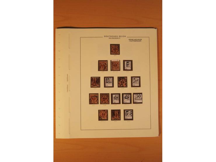1889/1900 Krone/Adler: Große Forschungs- und Spezialsammlung der Plattenfehler und Fehler nach "Collegium Philatelicum", saub