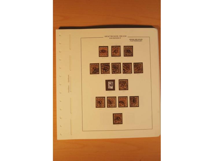 1889/1900 Krone/Adler: Große Forschungs- und Spezialsammlung der Plattenfehler und Fehler nach "Collegium Philatelicum", saub
