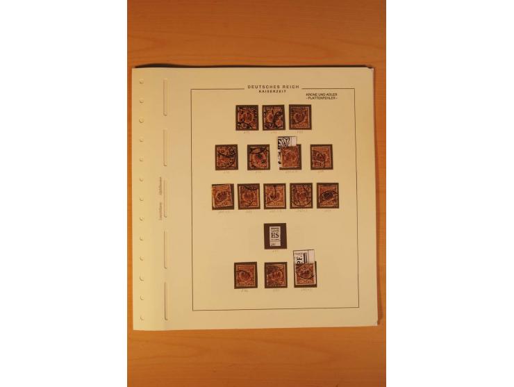 1889/1900 Krone/Adler: Große Forschungs- und Spezialsammlung der Plattenfehler und Fehler nach "Collegium Philatelicum", saub