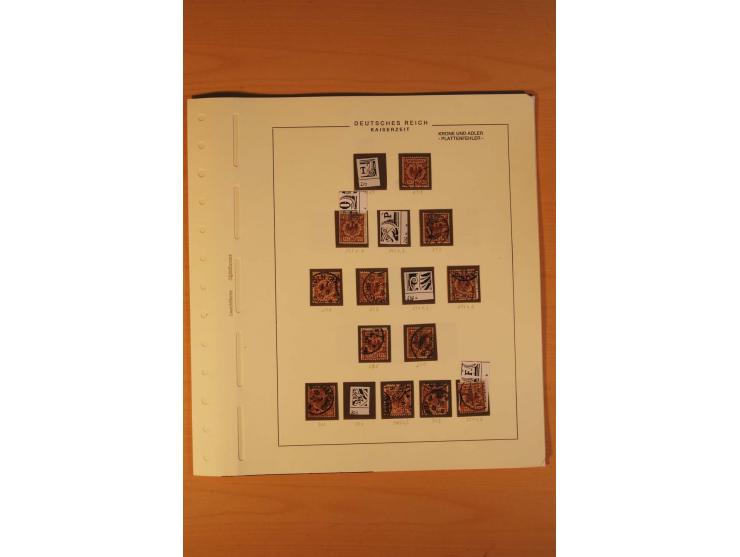 1889/1900 Krone/Adler: Große Forschungs- und Spezialsammlung der Plattenfehler und Fehler nach "Collegium Philatelicum", saub