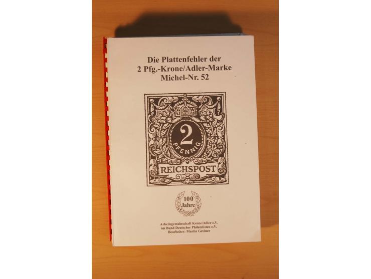 1889/1900 Krone/Adler: Große Forschungs- und Spezialsammlung der Plattenfehler und Fehler nach "Collegium Philatelicum", saub