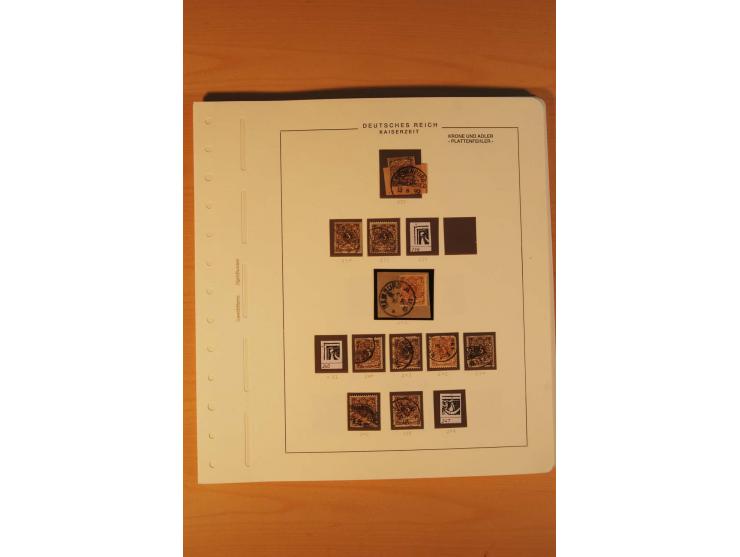 1889/1900 Krone/Adler: Große Forschungs- und Spezialsammlung der Plattenfehler und Fehler nach "Collegium Philatelicum", saub