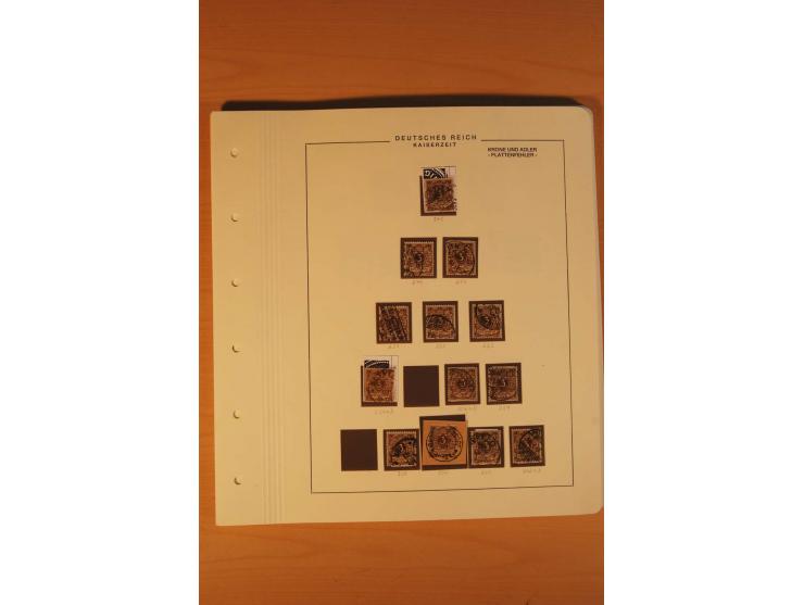 1889/1900 Krone/Adler: Große Forschungs- und Spezialsammlung der Plattenfehler und Fehler nach "Collegium Philatelicum", saub