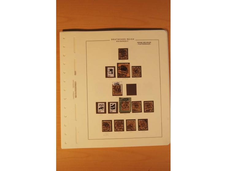 1889/1900 Krone/Adler: Große Forschungs- und Spezialsammlung der Plattenfehler und Fehler nach "Collegium Philatelicum", saub