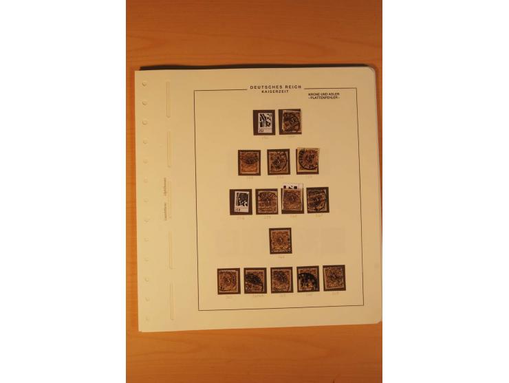 1889/1900 Krone/Adler: Große Forschungs- und Spezialsammlung der Plattenfehler und Fehler nach "Collegium Philatelicum", saub
