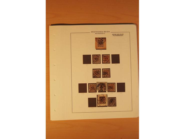 1889/1900 Krone/Adler: Große Forschungs- und Spezialsammlung der Plattenfehler und Fehler nach "Collegium Philatelicum", saub
