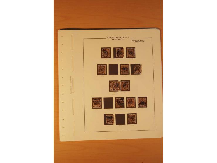 1889/1900 Krone/Adler: Große Forschungs- und Spezialsammlung der Plattenfehler und Fehler nach "Collegium Philatelicum", saub