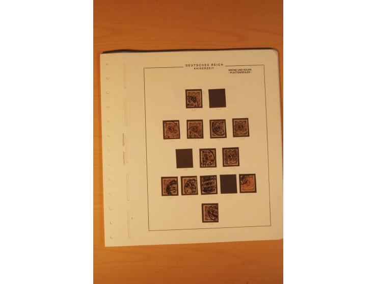 1889/1900 Krone/Adler: Große Forschungs- und Spezialsammlung der Plattenfehler und Fehler nach "Collegium Philatelicum", saub