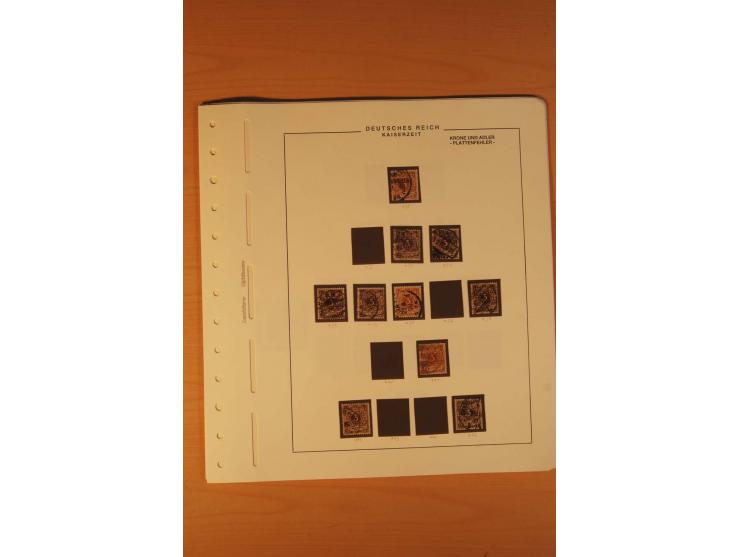 1889/1900 Krone/Adler: Große Forschungs- und Spezialsammlung der Plattenfehler und Fehler nach "Collegium Philatelicum", saub