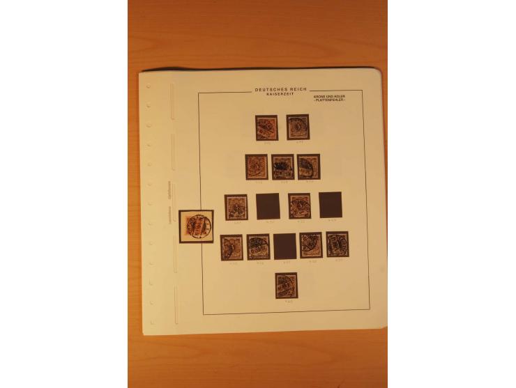 1889/1900 Krone/Adler: Große Forschungs- und Spezialsammlung der Plattenfehler und Fehler nach "Collegium Philatelicum", saub