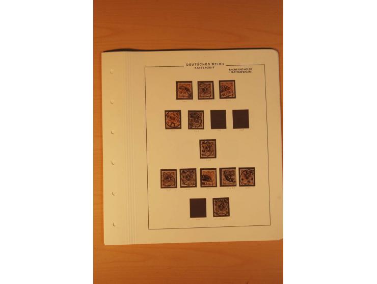 1889/1900 Krone/Adler: Große Forschungs- und Spezialsammlung der Plattenfehler und Fehler nach "Collegium Philatelicum", saub