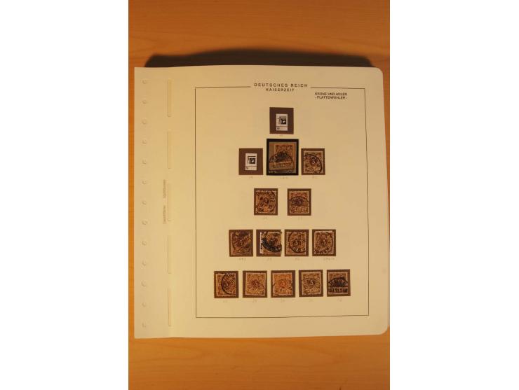 1889/1900 Krone/Adler: Große Forschungs- und Spezialsammlung der Plattenfehler und Fehler nach "Collegium Philatelicum", saub